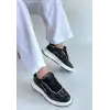 HAWER SİYAH CİLT BAĞCIKLI SPOR AYAKKABI