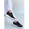 HAWER SİYAH CİLT BAĞCIKLI SPOR AYAKKABI