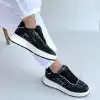 HAWER SİYAH CİLT BAĞCIKLI SPOR AYAKKABI