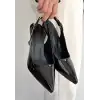 Hies Siyah Rugan Topuklu Ayakkabı