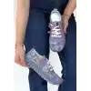 KİNTE MOR DESENLİ DERİ BAĞCIKLI SPOR AYAKKABI