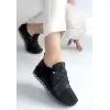 Jiten Siyah Hakiki Deri Bağcıklı Spor Ayakkabı