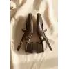 Liva Kahverengi Cilt Topuklu Ayakkabı
