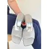 LUART GÜMÜŞ SİMLİ TOPUKLU TERLİK