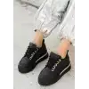 LULU SİYAH CİLT BAĞCIKLI SPOR AYAKKABI