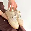 LUNGA BEJ CİLT BAĞCIKLI SPOR AYAKKABI