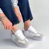 LUNGA BEYAZ CİLT BAĞCIKLI SPOR AYAKKABI