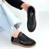 LUNGA SİYAH CİLT BAĞCIKLI SPOR AYAKKABI