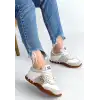 MARJE BEYAZ CİLT BAĞCIKLI SPOR AYAKKABI