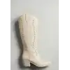 Meof Bej Cilt Topuklu Çizme