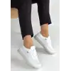 Merja Beyaz Deri Bağcıklı Spor Ayakkabı
