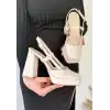 Mety Bej Cilt Topuklu Ayakkabı