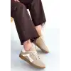 Mier Bej Cilt Bağcıklı Spor Ayakkabı