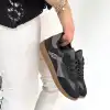 MİER SİYAH CİLT BAĞCIKLI SPOR AYAKKABI