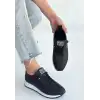 Monya Siyah Cilt Bağcıklı Spor Ayakkabı