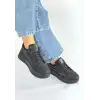 NATTE SİYAH CİLT BAĞCIKLI SPOR AYAKKABI