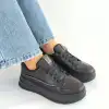 NATTE SİYAH CİLT BAĞCIKLI SPOR AYAKKABI