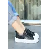 PİATA SİYAH CİLT BEYAZ TABANLI BAĞCIKLI SPOR AYAKKABI