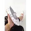 RİTTA BEYAZ CİLT KEMERLİ BABET AYAKKABI