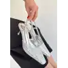 SİONE GÜMÜŞ CİLT TOPUKLU AYAKKABI