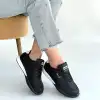 TAWEN SİYAH CİLT BAĞCIKLI SPOR AYAKKABI