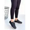 Tawen Siyah Cilt Bej Tabanlı Bağcıklı Spor Ayakkabı