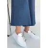 Warte Beyaz Deri Bağcıklı Spor Ayakkabı