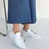 Warte Beyaz Deri Bağcıklı Spor Ayakkabı