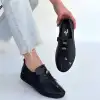 WARTE SİYAH DERİ BAĞCIKLI SPOR AYAKKABI