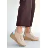 Weor Bej Triko Bağcıklı Spor Ayakkabı