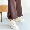 YEJJA BEJ CİLT BAĞCIKLI SPOR AYAKKABI