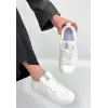 YİER BEYAZ CİLT BAĞCIKLI SPOR AYAKKABI