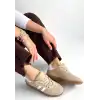 ZERTİ BEJ CİLT BAĞCIKLI SPOR AYAKKABI