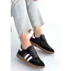 ZERTİ SİYAH CİLT BAĞCIKLI SPOR AYAKKABI