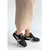 ZLAY SİYAH CİLT BEJ DETAYLI BAĞCIKLI SPOR AYAKKABI
