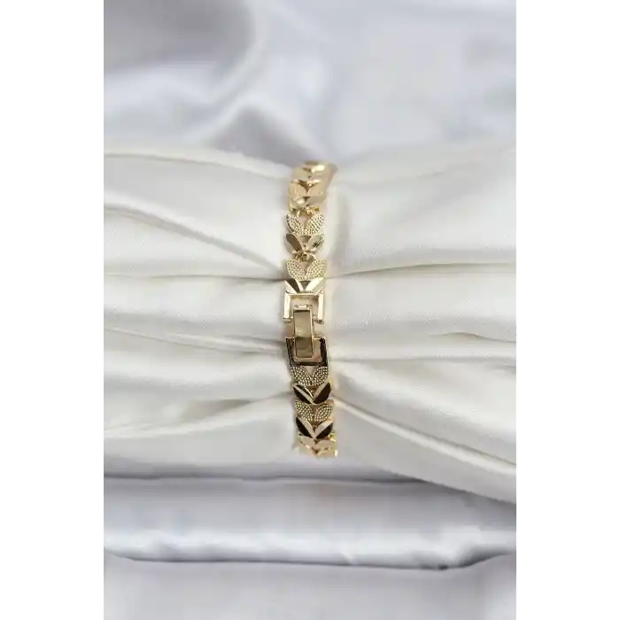 14K Gold Renk Kaplama Başak Model CM Kadın Bileklik