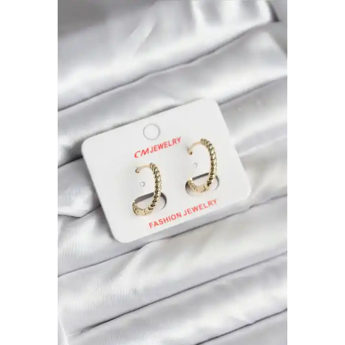 14K Gold Renk Kaplama Burgu Halka CM Kadın Küpe