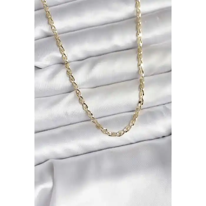 14K Gold Renk Kaplama Ezme Plaka Model CM Kadın Kolye