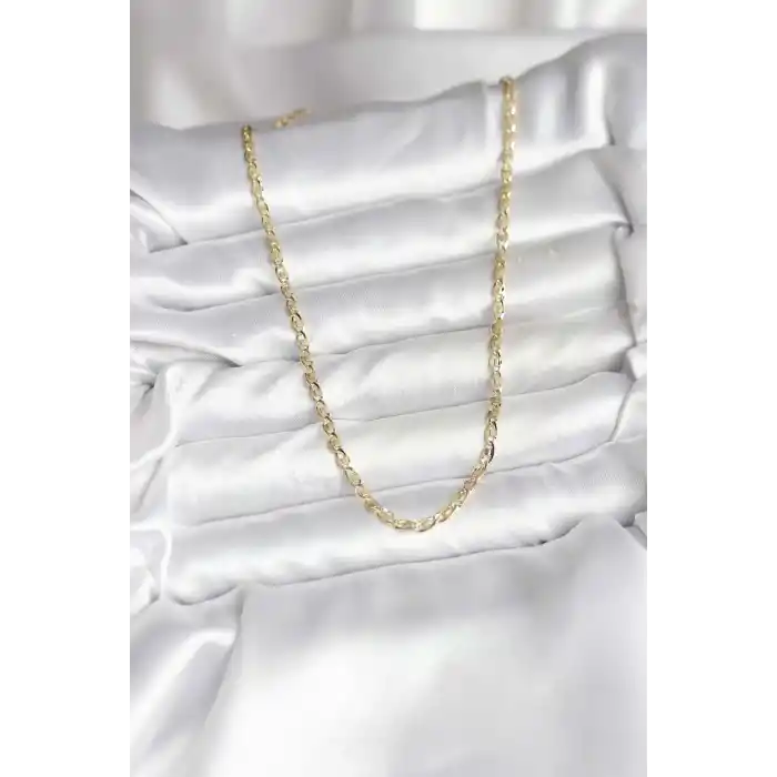 14K Gold Renk Kaplama Ezme Plaka Model CM Kadın Kolye