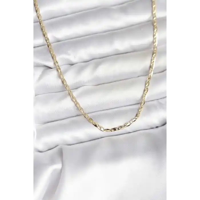 14K Gold Renk Kaplama Ezme Zincir Model CM Kadın Kolye