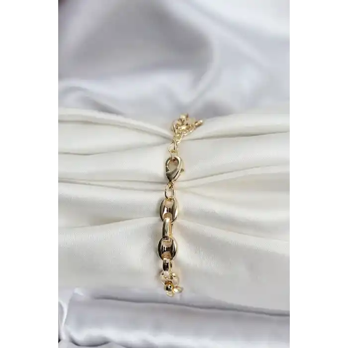 14K Gold Renk Kaplama Kahve Çekirdeği Model CM Kadın Bileklik