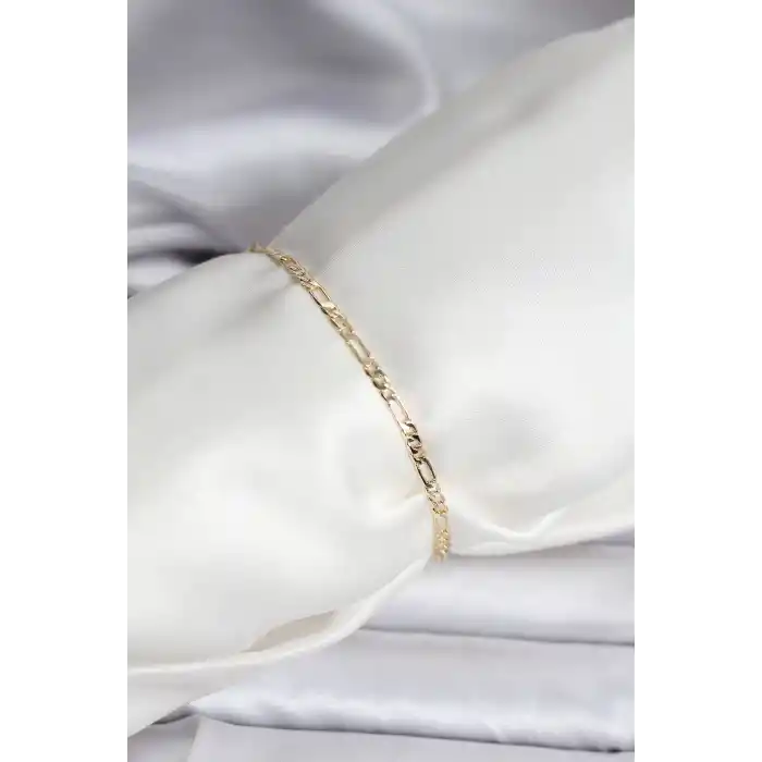 14K Gold Renk Kaplama Minimal Zincir Model CM Kadın Bileklik