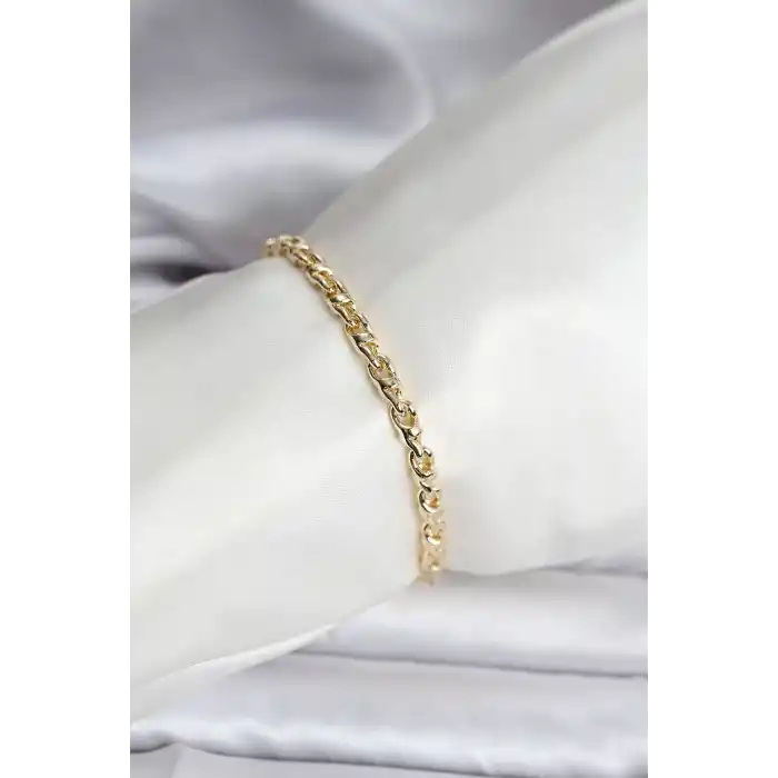 14K Gold Renk Kaplama Zincir Model Kadın CM Bileklik