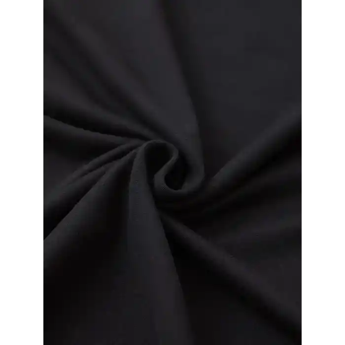 20/1 Penye Compack Baskılı Oversize Bisiklet Yaka Kısa Kol Yazlık T-shirt - Siyah