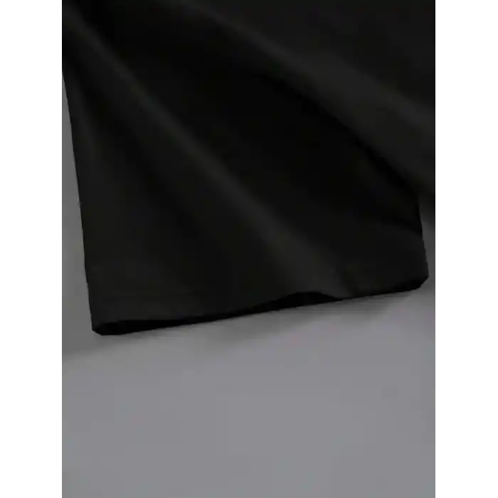 20/1 Penye Compack Baskılı Oversize Kahve Desenli Kadın Kısa Kol Yazlık T-shirt - Siyah