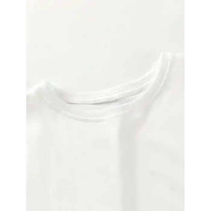 20/1 Penye Compack Gülücük Baskılı Oversize Bisiklet Yaka Kısa Kol Yazlık T-shirt - Beyaz