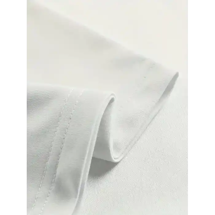 20/1 Penye Compack Ön Arka Ejder Baskılı Oversize Bisiklet Yaka T-shirt - Beyaz