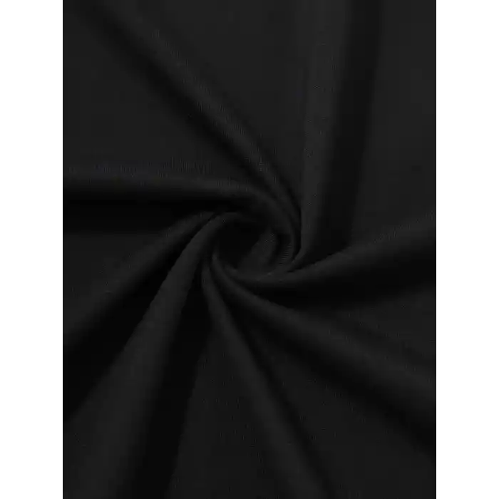 20/1 Penye Compack Palmiye Baskılı Oversize Bisiklet Yaka Kısa Kol T-shirt - Siyah