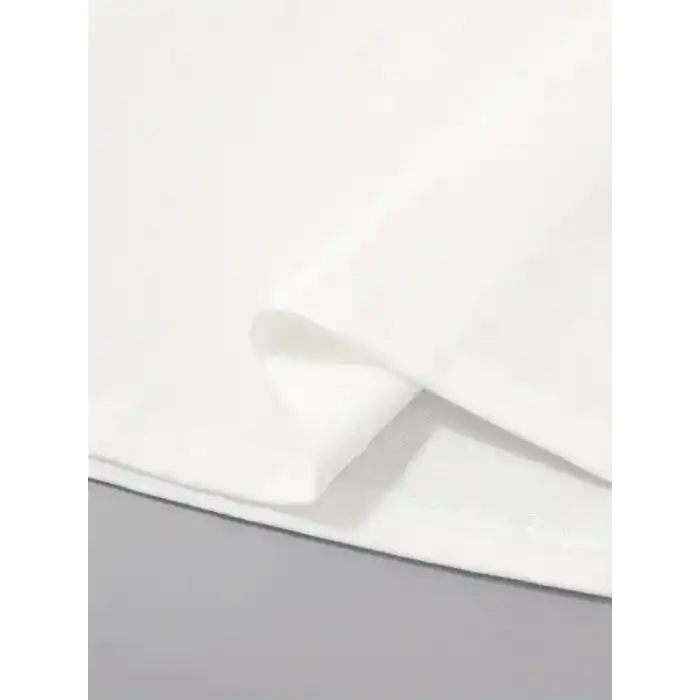 20/1 Penye Compack Palmiye Ön Baskılı Oversize Bisiklet Yaka Kısa Kol Yazlık T-shirt - Beyaz