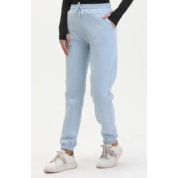 3 iplik şardonlu paça lastikli eşofman bebe mavi is001